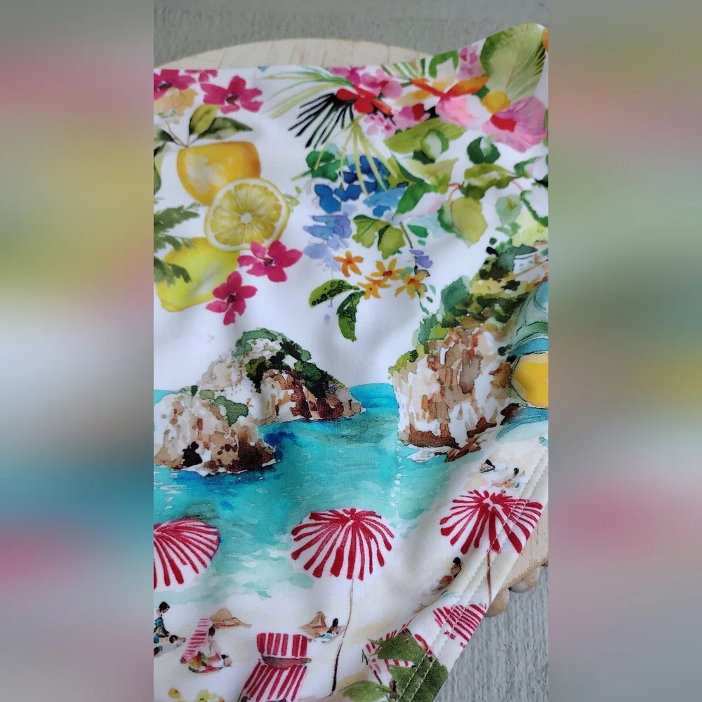 Women's High Waist High Leg Cheeky Bikini Bottom - Shade & Shore Multi XS - Picture 4 of 7